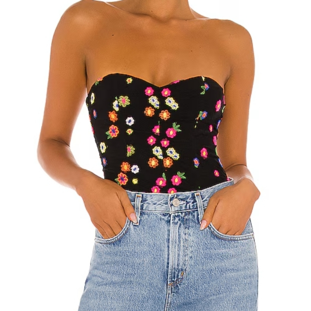 Lovers and friends youlanda bodysuit in black